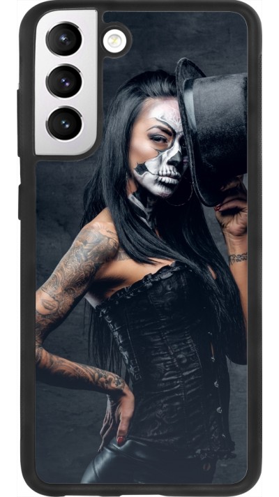 Samsung Galaxy S21 FE 5G Case Hülle - Silikon schwarz Halloween 22 Tattooed Girl