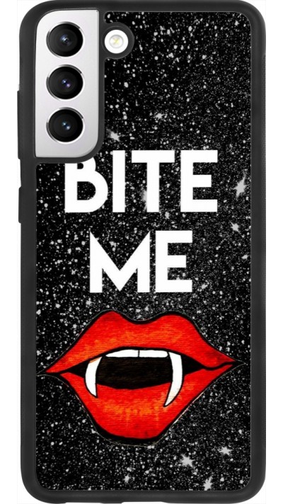 Samsung Galaxy S21 FE 5G Case Hülle - Silikon schwarz Halloween 2024 bite me