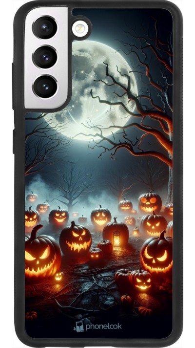 Samsung Galaxy S21 FE 5G Case Hülle - Silikon schwarz Halloween 2024 Viele Kuerbisse