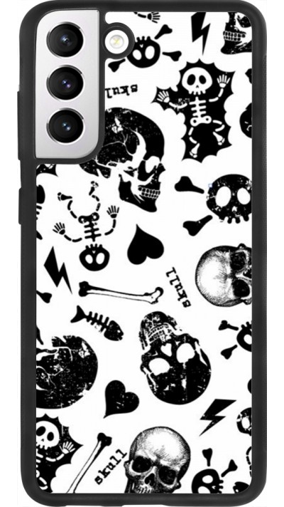 Samsung Galaxy S21 FE 5G Case Hülle - Silikon schwarz Halloween 2024 skeleton mix