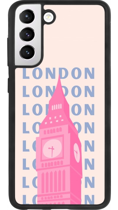 Samsung Galaxy S21 FE 5G Case Hülle - Silikon schwarz London Pink Print