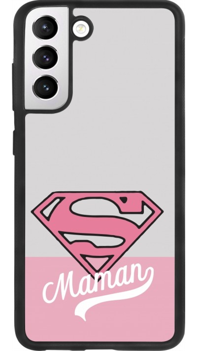 Samsung Galaxy S21 FE 5G Case Hülle - Silikon schwarz Mom 2024 Super hero maman