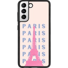 Samsung Galaxy S21 FE 5G Case Hülle - Silikon schwarz Paris Pink Print