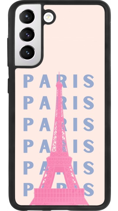 Samsung Galaxy S21 FE 5G Case Hülle - Silikon schwarz Paris Pink Print