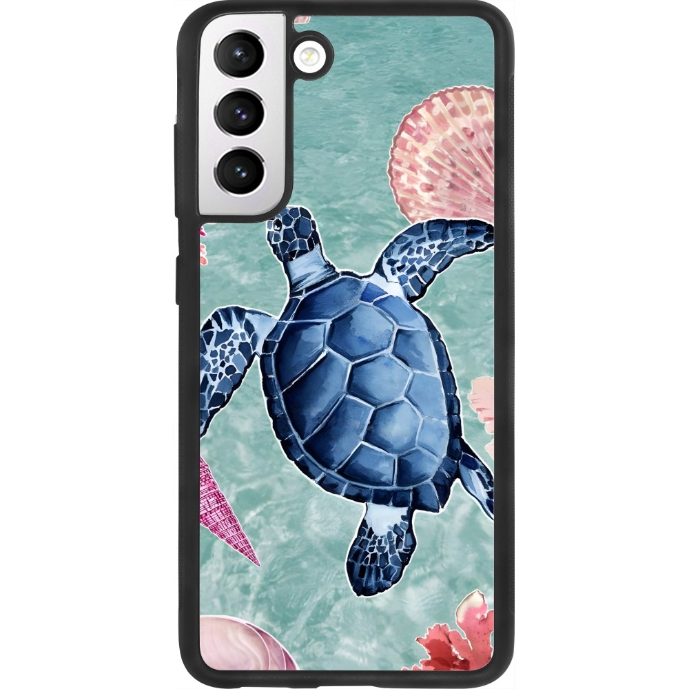 Samsung Galaxy S21 FE 5G Case Hülle - Silikon schwarz Preppy Turtle