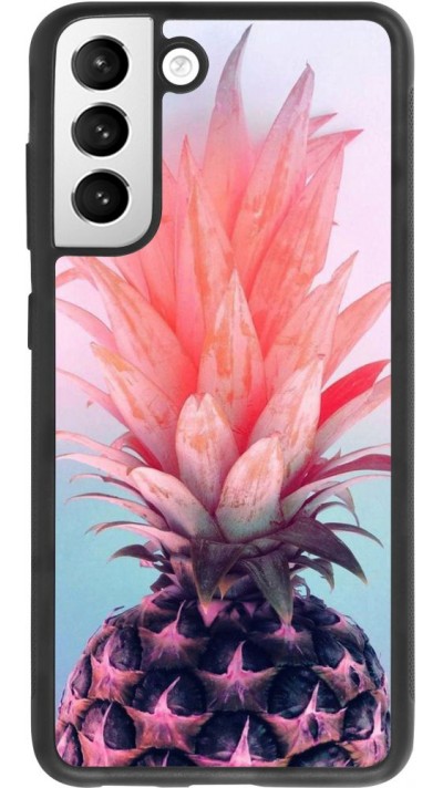 Hülle Samsung Galaxy S21 FE 5G - Silikon schwarz Purple Pink Pineapple