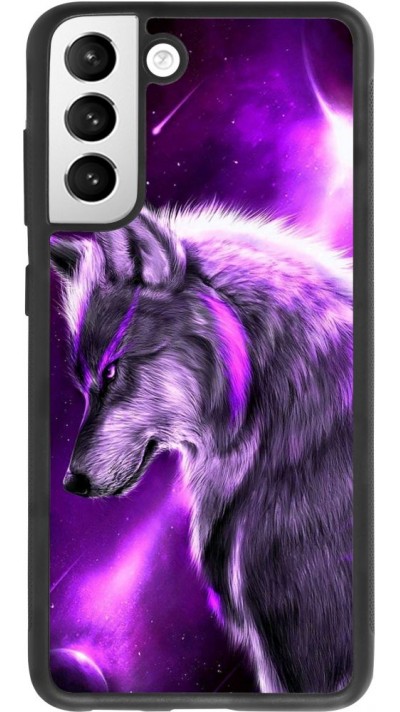 Hülle Samsung Galaxy S21 FE 5G - Silikon schwarz Purple Sky Wolf