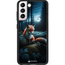 Samsung Galaxy S21 FE 5G Case Hülle - Silikon schwarz Fuchs Mond Wald