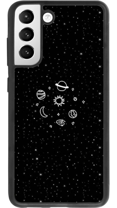 Hülle Samsung Galaxy S21 FE 5G - Silikon schwarz Space Doodle