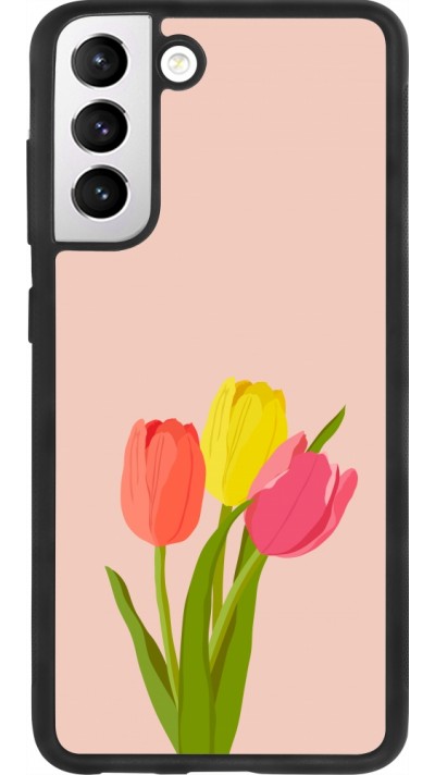 Samsung Galaxy S21 FE 5G Case Hülle - Silikon schwarz Spring 23 tulip trio