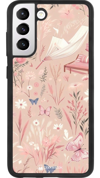 Samsung Galaxy S21 FE 5G Case Hülle - Silikon schwarz Sommer Pastellmuster