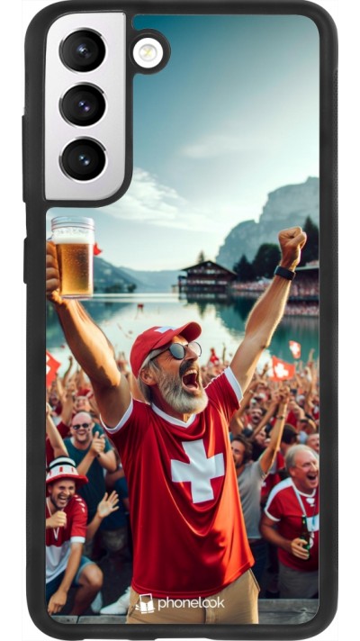 Coque Samsung Galaxy S21 FE 5G - Silicone rigide noir Victoire suisse fan zone Euro 2024