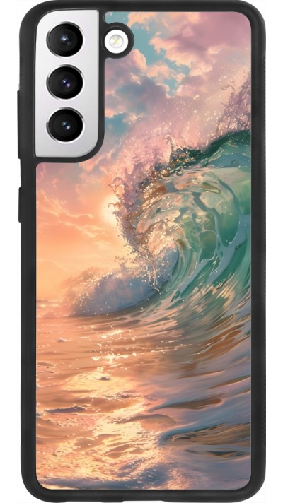 Coque Samsung Galaxy S21 FE 5G - Silicone rigide noir Wave Sunset