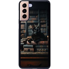 Samsung Galaxy S21+ 5G Case Hülle - Katze Bücher dunkel