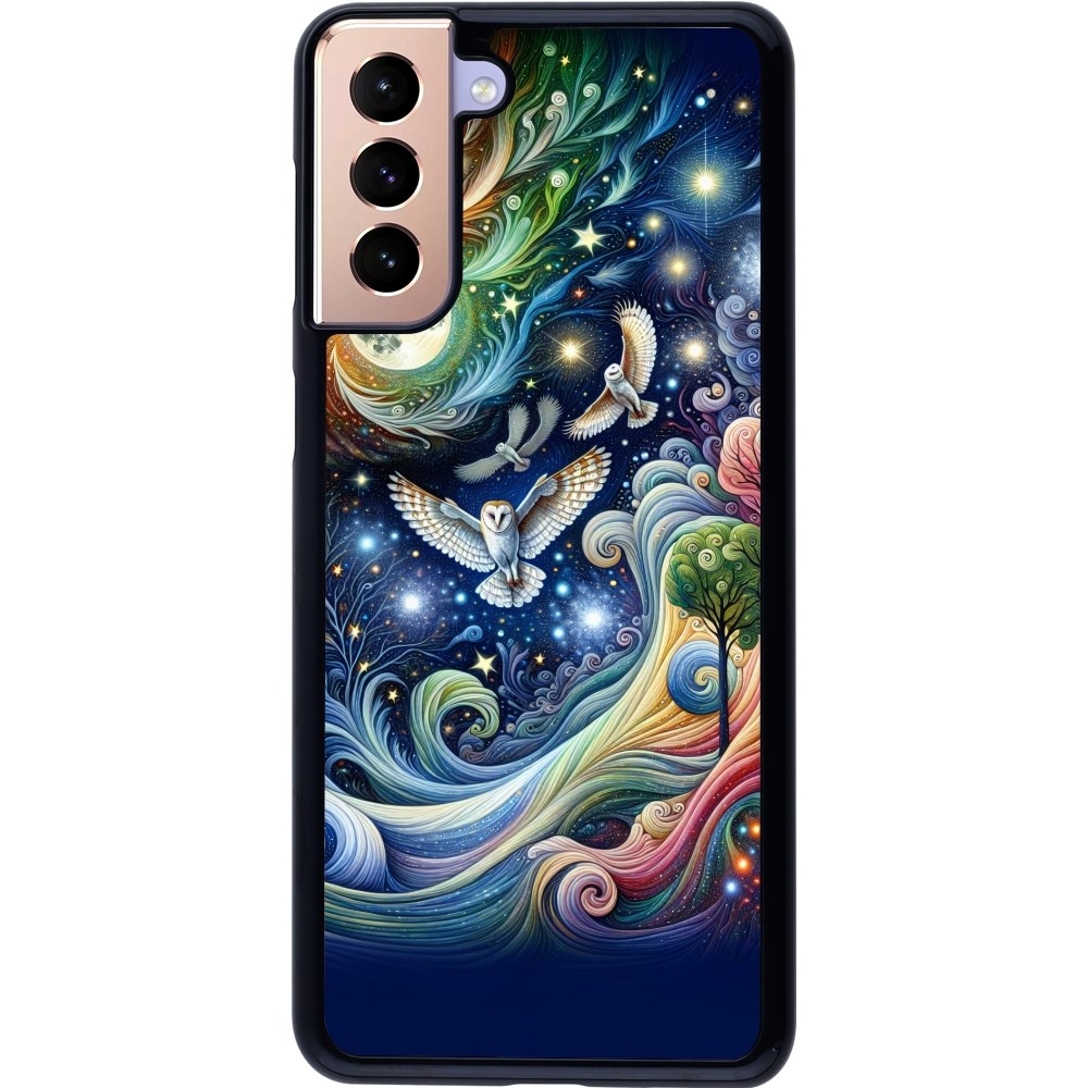 Samsung Galaxy S21+ 5G Case Hülle - Fliegender Blumen-Eule