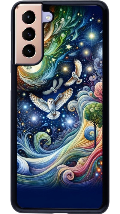 Samsung Galaxy S21+ 5G Case Hülle - Fliegender Blumen-Eule