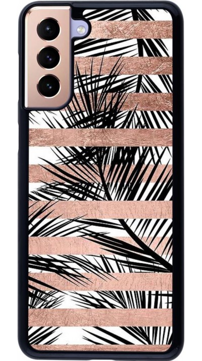 Hülle Samsung Galaxy S21+ 5G - Palm trees gold stripes