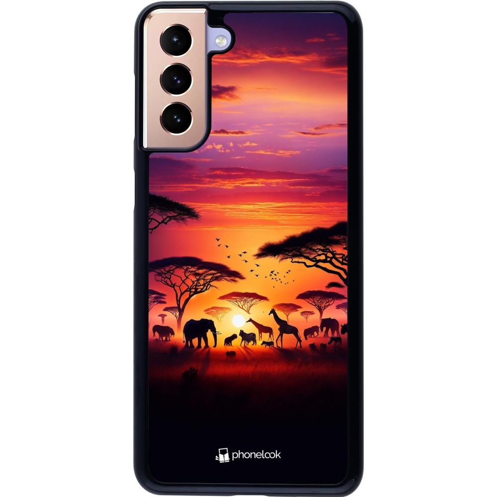 Samsung Galaxy S21+ 5G Case Hülle - Safari Sonnenuntergang Wildtiere