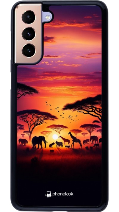 Samsung Galaxy S21+ 5G Case Hülle - Safari Sonnenuntergang Wildtiere