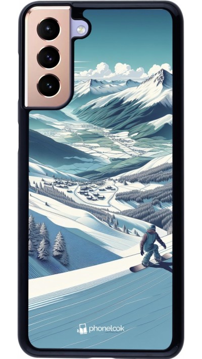 Samsung Galaxy S21+ 5G Case Hülle - Snowboarder Berg