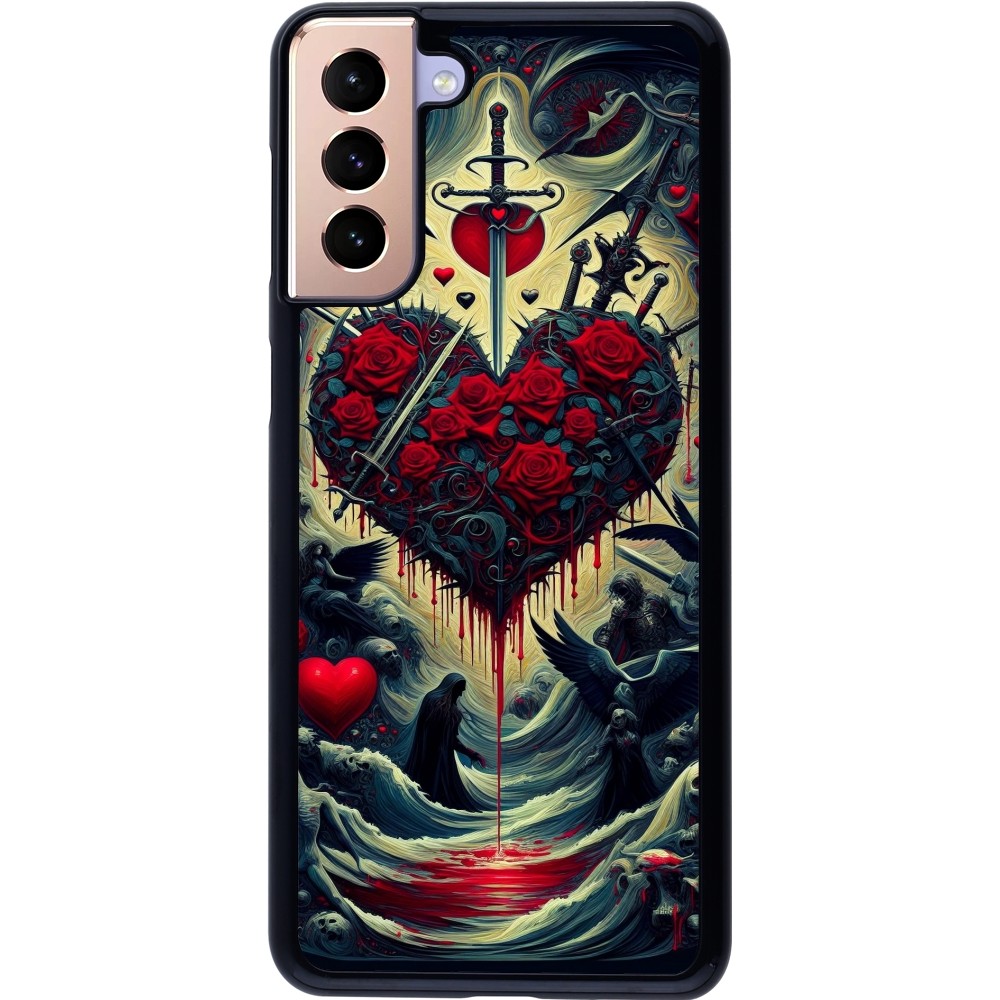 Samsung Galaxy S21+ 5G Case Hülle - Dunkle Liebe Herz Blut