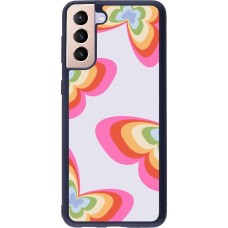 Samsung Galaxy S21+ 5G Case Hülle - Silikon schwarz Easter 2024 rainbow butterflies