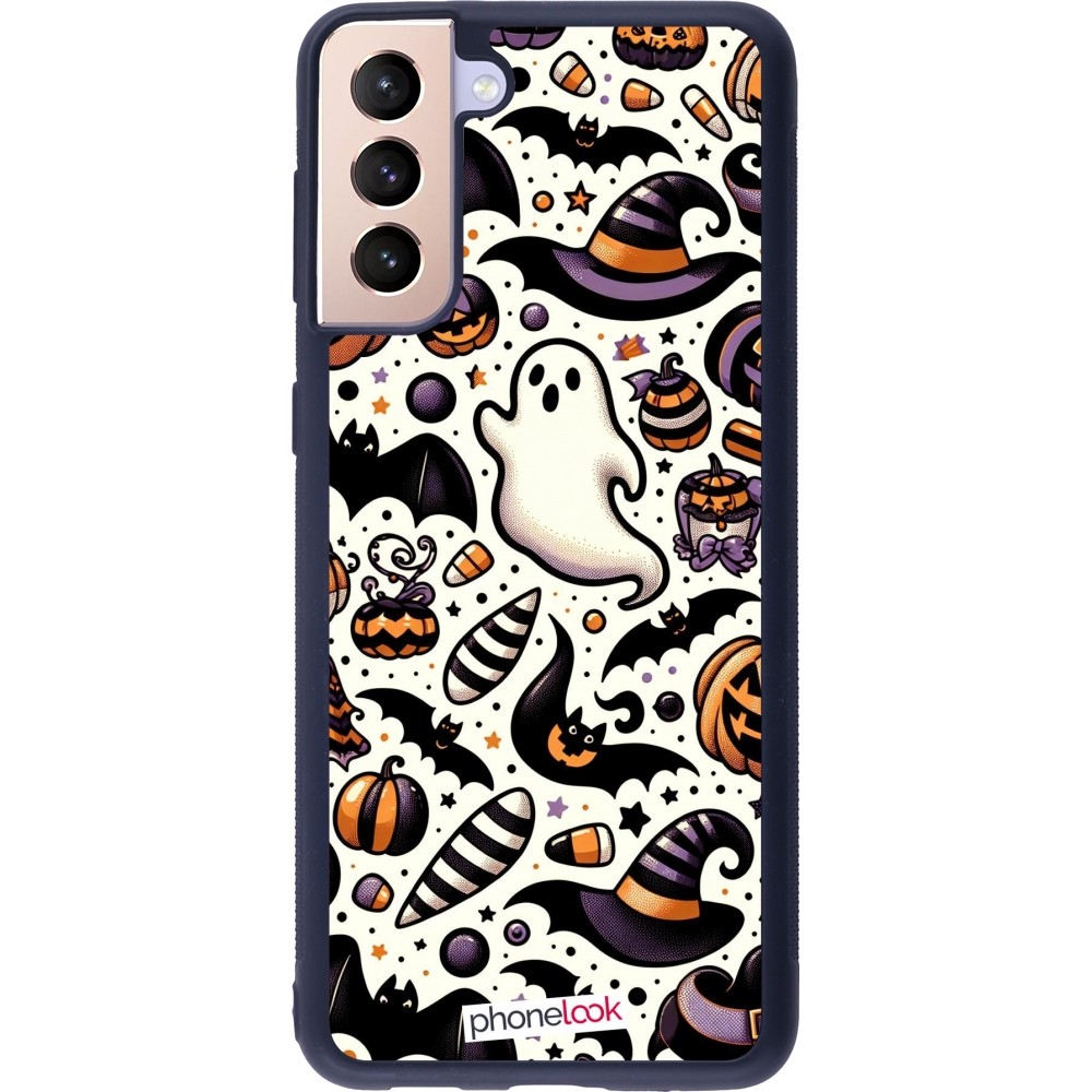 Samsung Galaxy S21+ 5G Case Hülle - Silikon schwarz Halloween 2024 Niedliches Muster