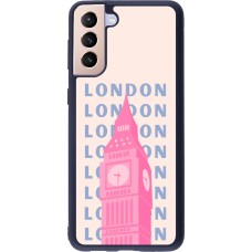 Samsung Galaxy S21+ 5G Case Hülle - Silikon schwarz London Pink Print