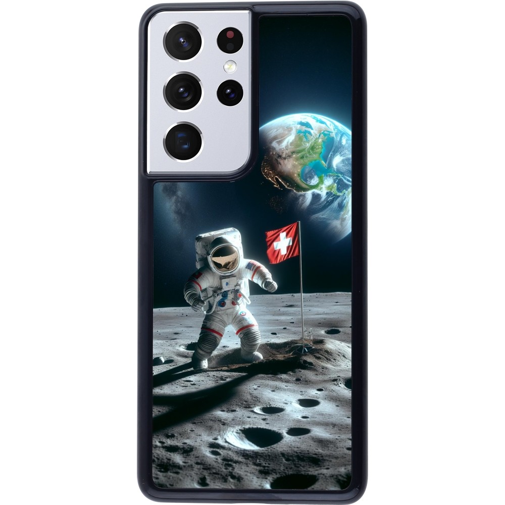 Samsung Galaxy S21 Ultra 5G Case Hülle - Astro Schweiz auf dem Mond