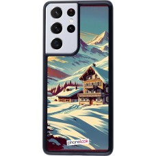 Samsung Galaxy S21 Ultra 5G Case Hülle - Chalet Berg verschneit