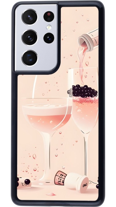 Samsung Galaxy S21 Ultra 5G Case Hülle - Champagne Pouring Pink