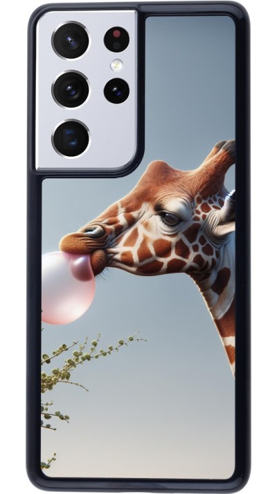 Samsung Galaxy S21 Ultra 5G Case Hülle - Giraffe mit Blase