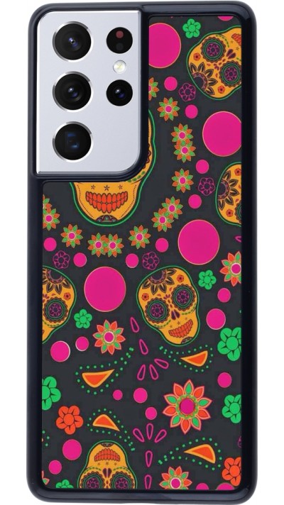 Samsung Galaxy S21 Ultra 5G Case Hülle - Halloween 22 colorful mexican skulls