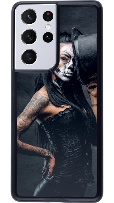 Samsung Galaxy S21 Ultra 5G Case Hülle - Halloween 22 Tattooed Girl