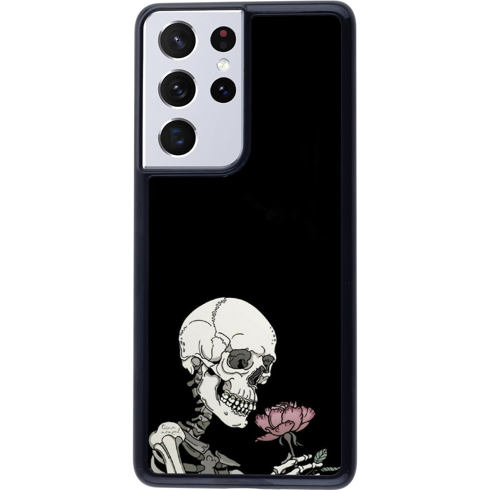 Samsung Galaxy S21 Ultra 5G Case Hülle - Halloween 2023 rose and skeleton