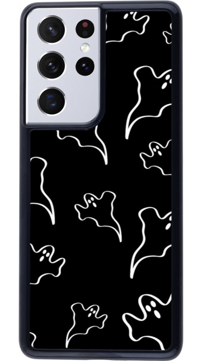 Samsung Galaxy S21 Ultra 5G Case Hülle - Halloween 2024 black and white ghosts