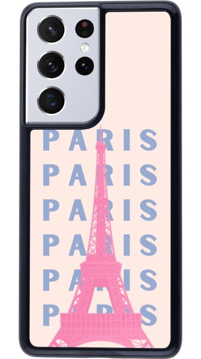 Samsung Galaxy S21 Ultra 5G Case Hülle - Paris Pink Print