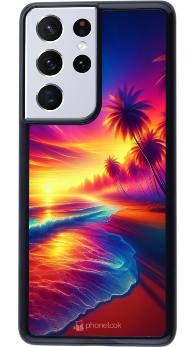 Samsung Galaxy S21 Ultra 5G Case Hülle - Strand Sonnenuntergang auffällig