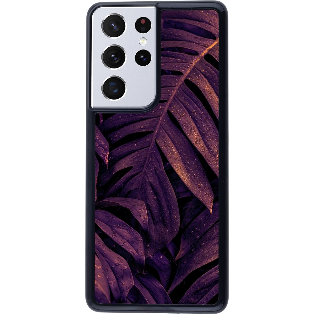 Samsung Galaxy S21 Ultra 5G Case Hülle - Purple Light Leaves