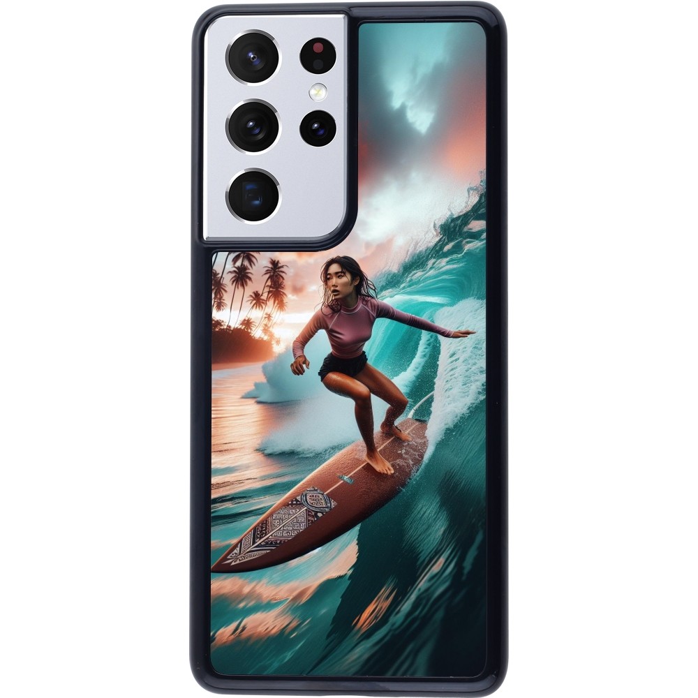 Samsung Galaxy S21 Ultra 5G Case Hülle - Surferin aus Bali