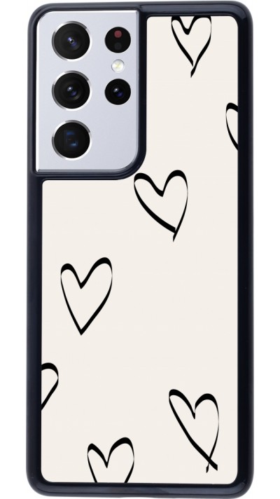 Samsung Galaxy S21 Ultra 5G Case Hülle - Valentine 2023 minimalist hearts