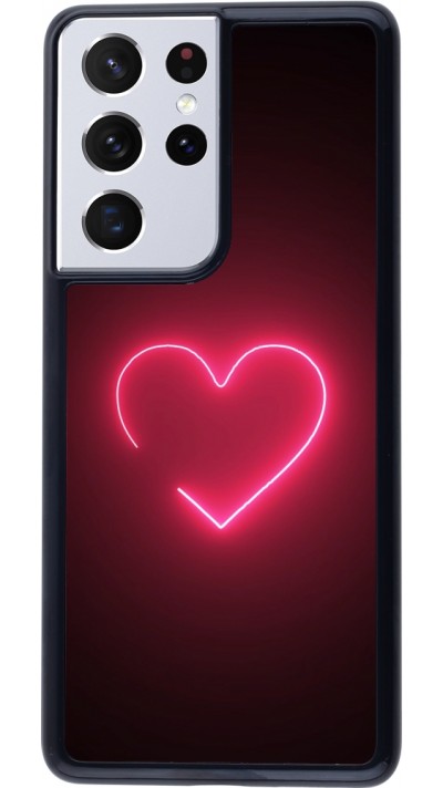 Samsung Galaxy S21 Ultra 5G Case Hülle - Valentine 2023 single neon heart