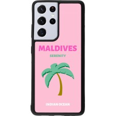 Samsung Galaxy S21 Ultra 5G Case Hülle - Silikon schwarz Pop Summer Destination Maldives