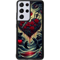 Samsung Galaxy S21 Ultra 5G Case Hülle - Silikon schwarz Dunkle Liebe Herz Blut