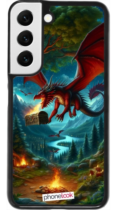 Samsung Galaxy S22 Case Hülle - Drache Fliegend Wald Schatz