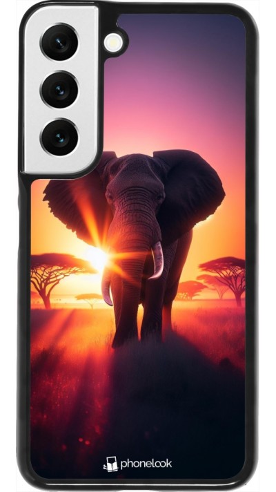 Samsung Galaxy S22 Case Hülle - Elefant Sonnenaufgang Schönheit