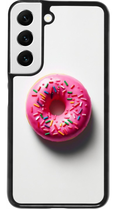 Coque Samsung Galaxy S22 - Weißer Hintergrund, pinker Donut