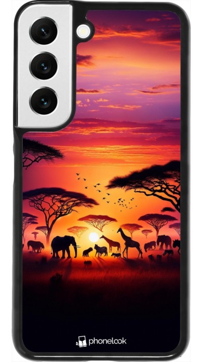 Samsung Galaxy S22 Case Hülle - Safari Sonnenuntergang Wildtiere