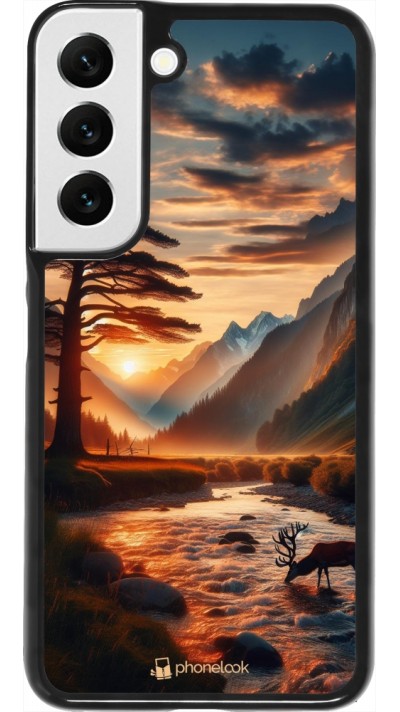 Samsung Galaxy S22 Case Hülle - Tal Sonnenuntergang Hirsch Baum