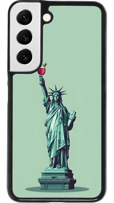 Coque Samsung Galaxy S22 - Wine Statue de la liberté avec un verre de vin